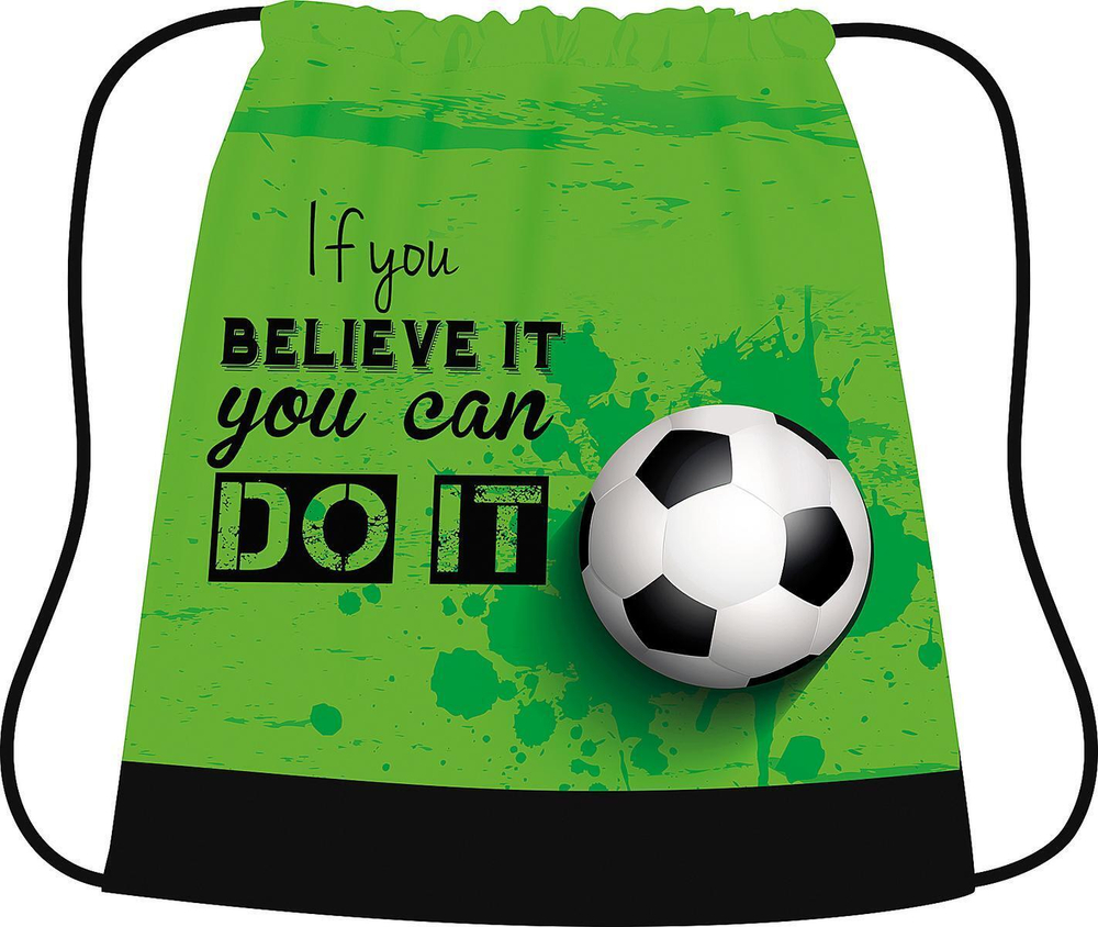 Сумка для сменной обуви цветная, ткань, дизайн 420/340 "Футбол 2023" (Пчелка)