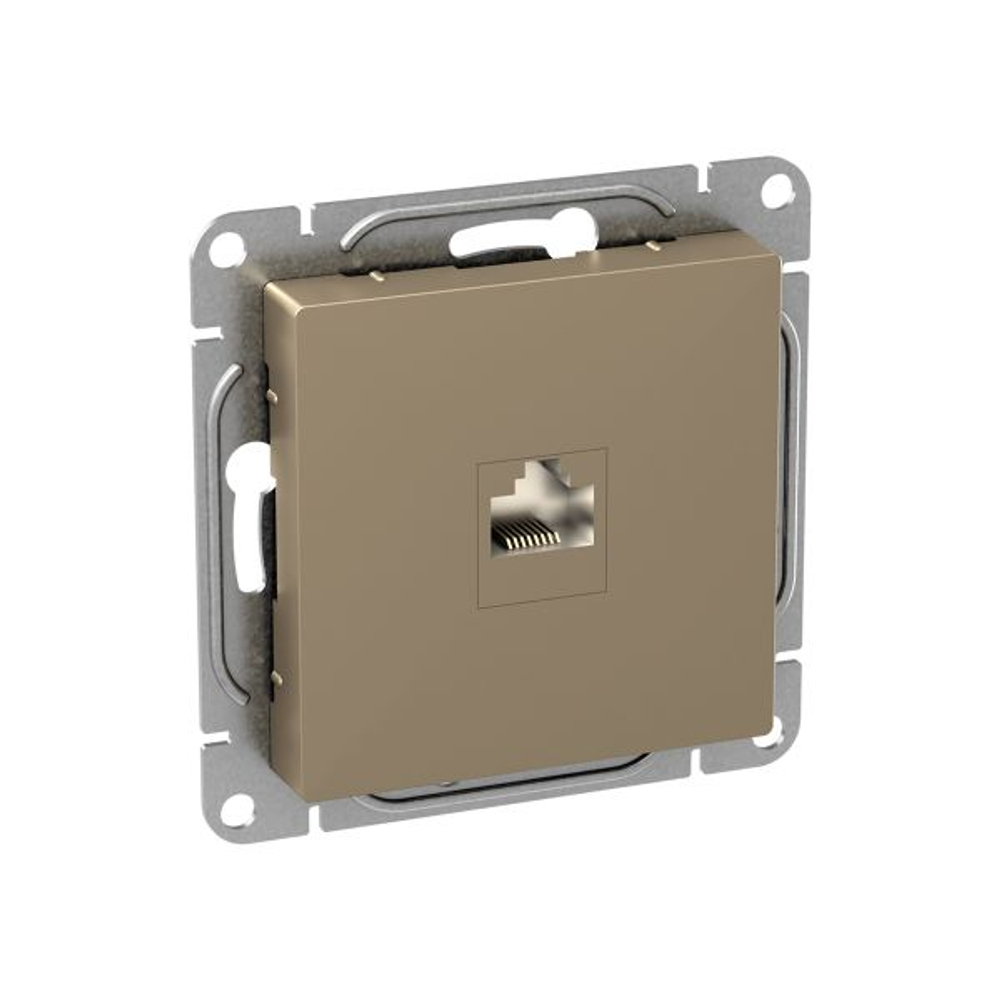 Механизм розетки RJ45 (cat6), шампань Эпика EKF