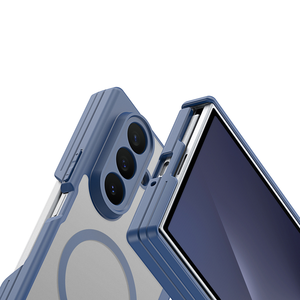 Усиленный чехол синего цвета с MagSafe для Samsung Z TriFold, серия Expn Series Magnetic от Dux Ducis