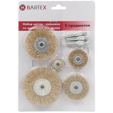 Щетка для дрели Bartex, со шпилькой, 5 шт, 99926, шт