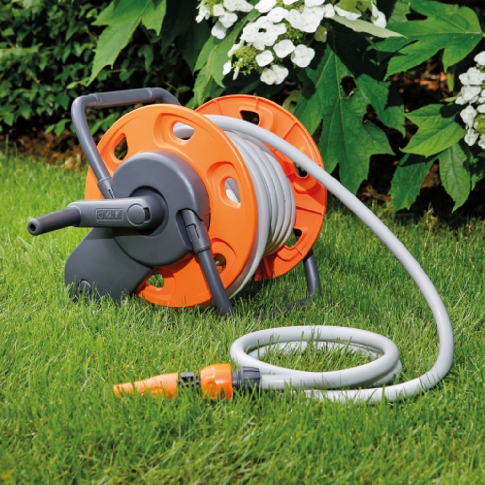 Катушка для шланга GF GF80005846 MINI CONCEPT PLUS механическая переносная в комплекте со шлангом 1/2 15м | Аксессуары для полива Green Apple