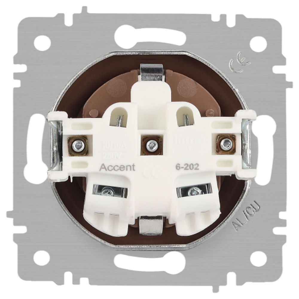 Розетка Intro Accent 6-202-08 2P+E Schuko 16А-250В IP20 СУ AL/CU бронза