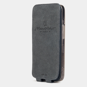 Чехол для iPhone 15 Plus из кожи теленка, синего цвета