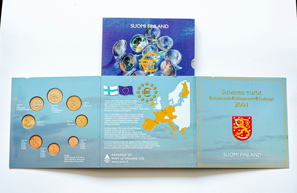 Finland Original Triple Year Set 1999, 2000, 2001 – Brilliant Uncirculated Coins