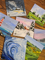 Магнит на холодильник с авторской росписью "Предновогоднне"