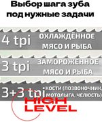Полотно ленточное для резки мяса 20х0,56х3680 мм 4 tpi для пилы СТАНКОСТРОИТЕЛЬ В2-ФР-2П