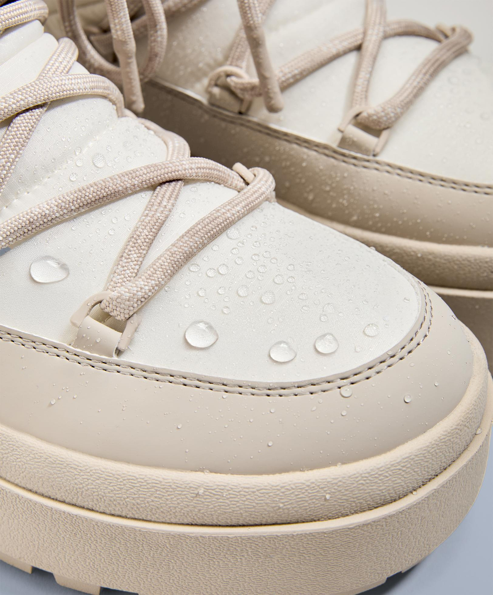 OYSHO Комбинированные ботинки на шнуровке, норка