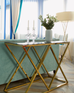 Консоль ИНСИГНИЯ 120*40 золото стекло smoke