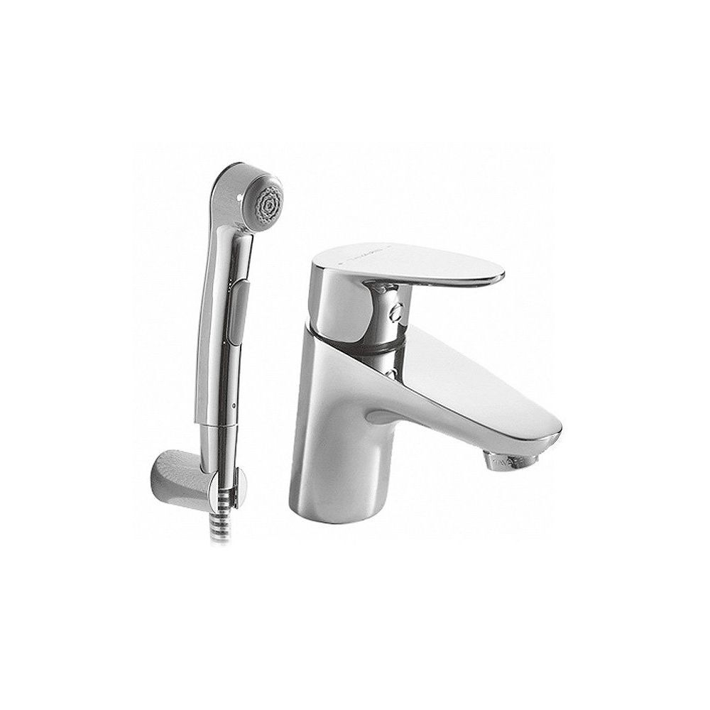 Смеситель для умывальника с гигиеническим душем Bravat Drop