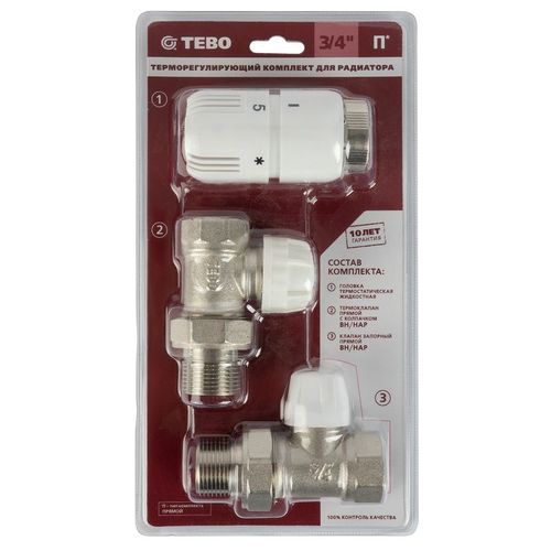 Набор для подключения радиатора 3/4" прямой TEBO