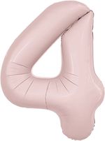 Шар (40''/102 см) Цифра, 4 Slim, Пыльная роза, 1 шт. в уп.