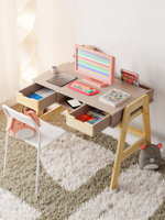 Стол письменный детский Чек / парта растущая для школьника, с ножками из массива сосны, цвет персидский жемчуг