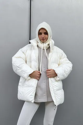 Пуховик средней длины 2.0 цвета зефир