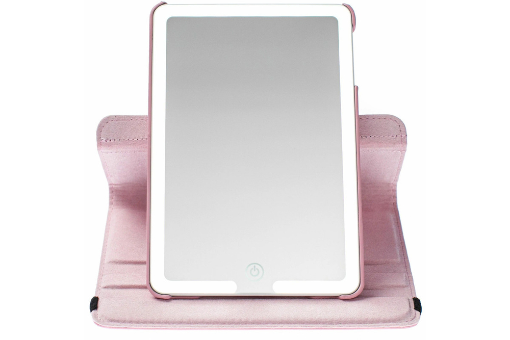 Зеркало косметическое - планшет CleverCare с LED подсветкой, цвет розовый