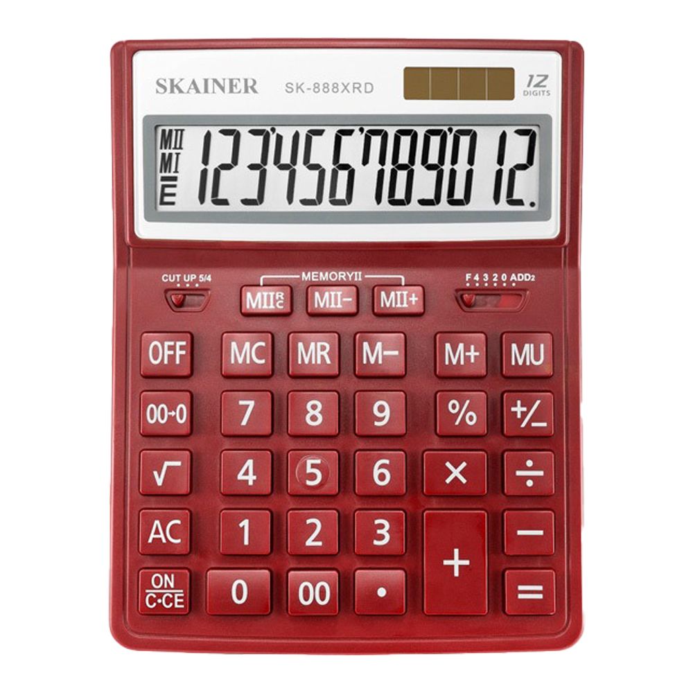 Калькулятор настольный SKAINER 12 Bit, LCD, 20,4*15,5*3,4 см, красный Калькулятор настольный SKAINER 12 Bit, LCD, 20,4*15,5*3,4 см, красный