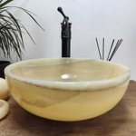 Каменная раковина из оникса Bowl Yellow Small TinLip BO-00975 (40*40*15)