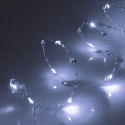 Гирлянда для дома НИТЬ «Льдинка» 10 м 100 ламп LED, 8 реж,IP-20, Белый