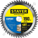STAYER EXPERT 190 x 20/16мм 48Т, диск пильный по дереву, точный рез