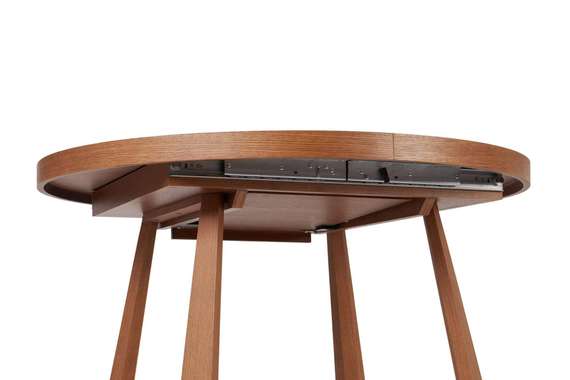 Раздвижной обеденный стол Brave Ø120-160 см, шпон дуба темный