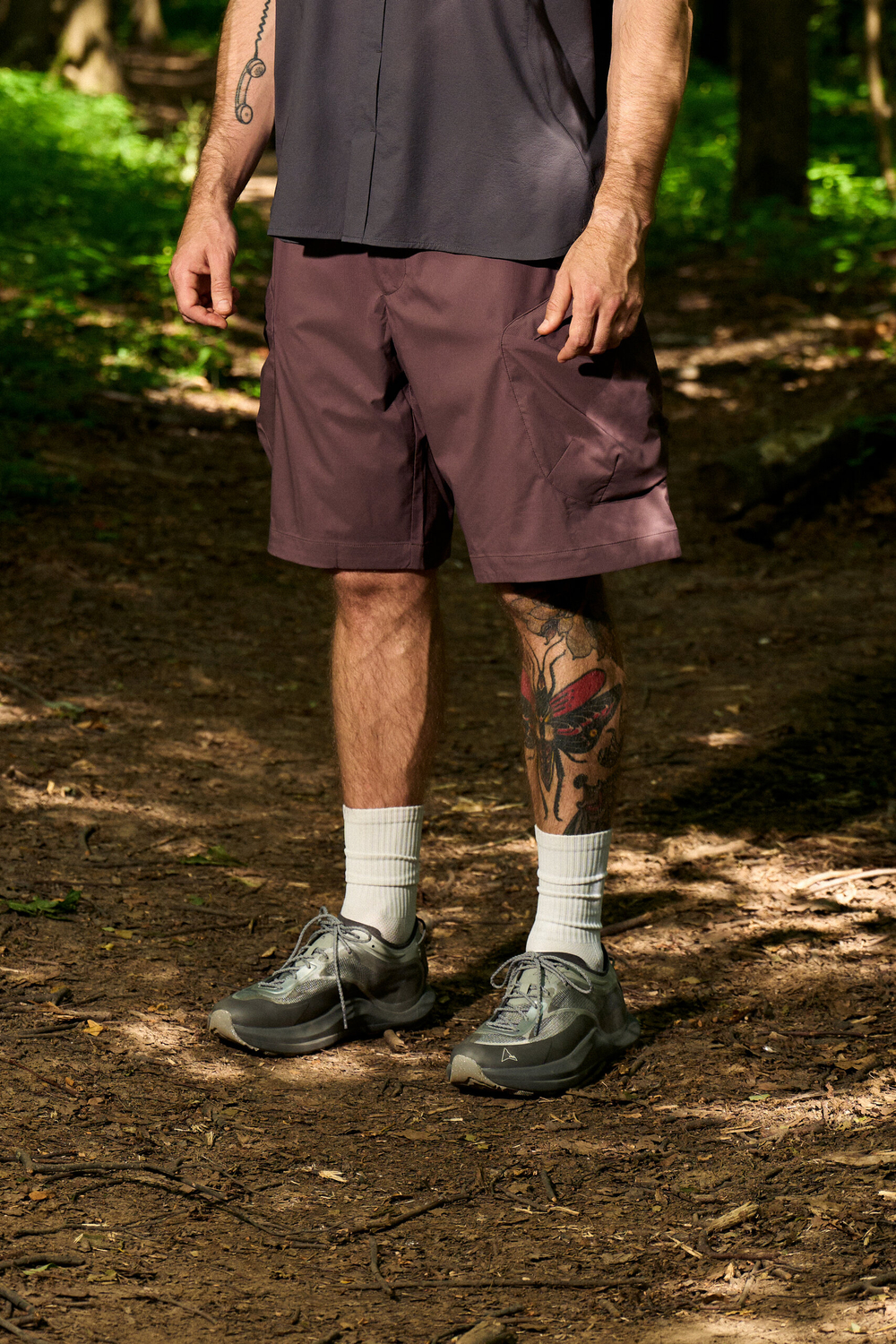 Шорты Nothomme Blue Cargo Shorts Ultra-Light "Dark Red"
