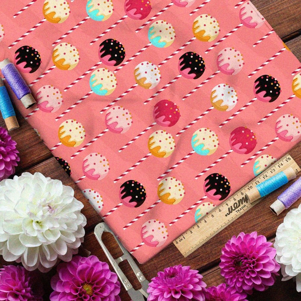 Ткань оксфорд 210 аппетитные леденцы с посыпкой