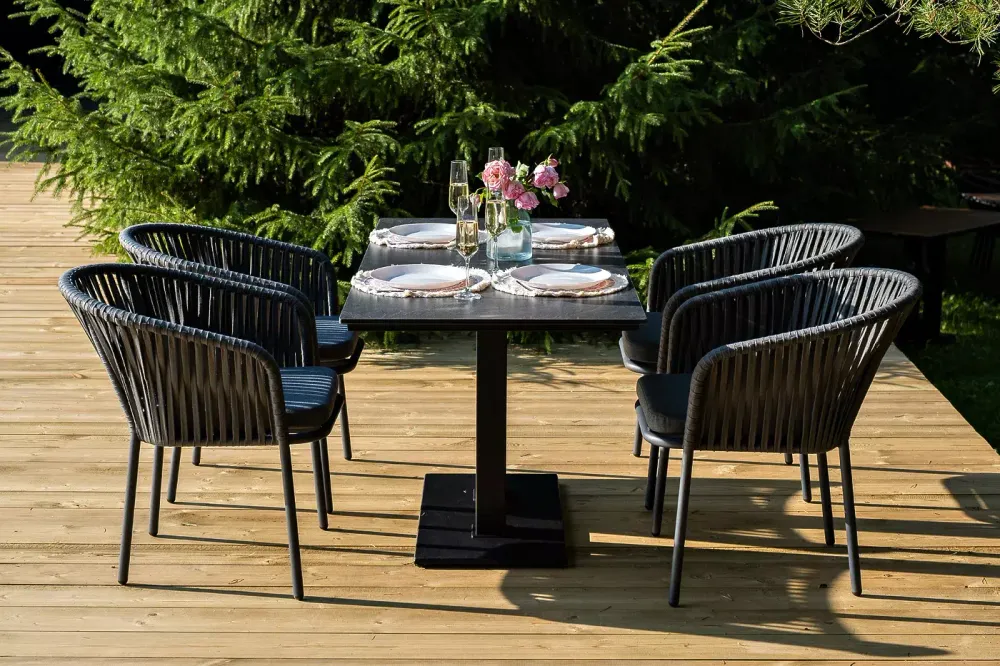 "Каффе Дабл" обеденная группа на 4 персоны, цвет "серый гранит"