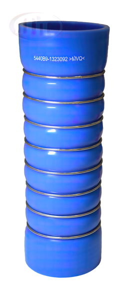 Патрубок интеркулера (D=90 mm, L=280 mm, 8 колец сталь) МАЗ синий MVQ (5440В9-1323092) ПТП