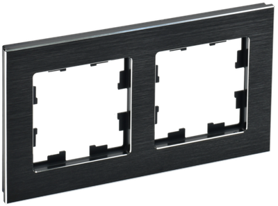 BRITE Рамка 2 -местная РУ-2-1-БрЧ металл черный IEK