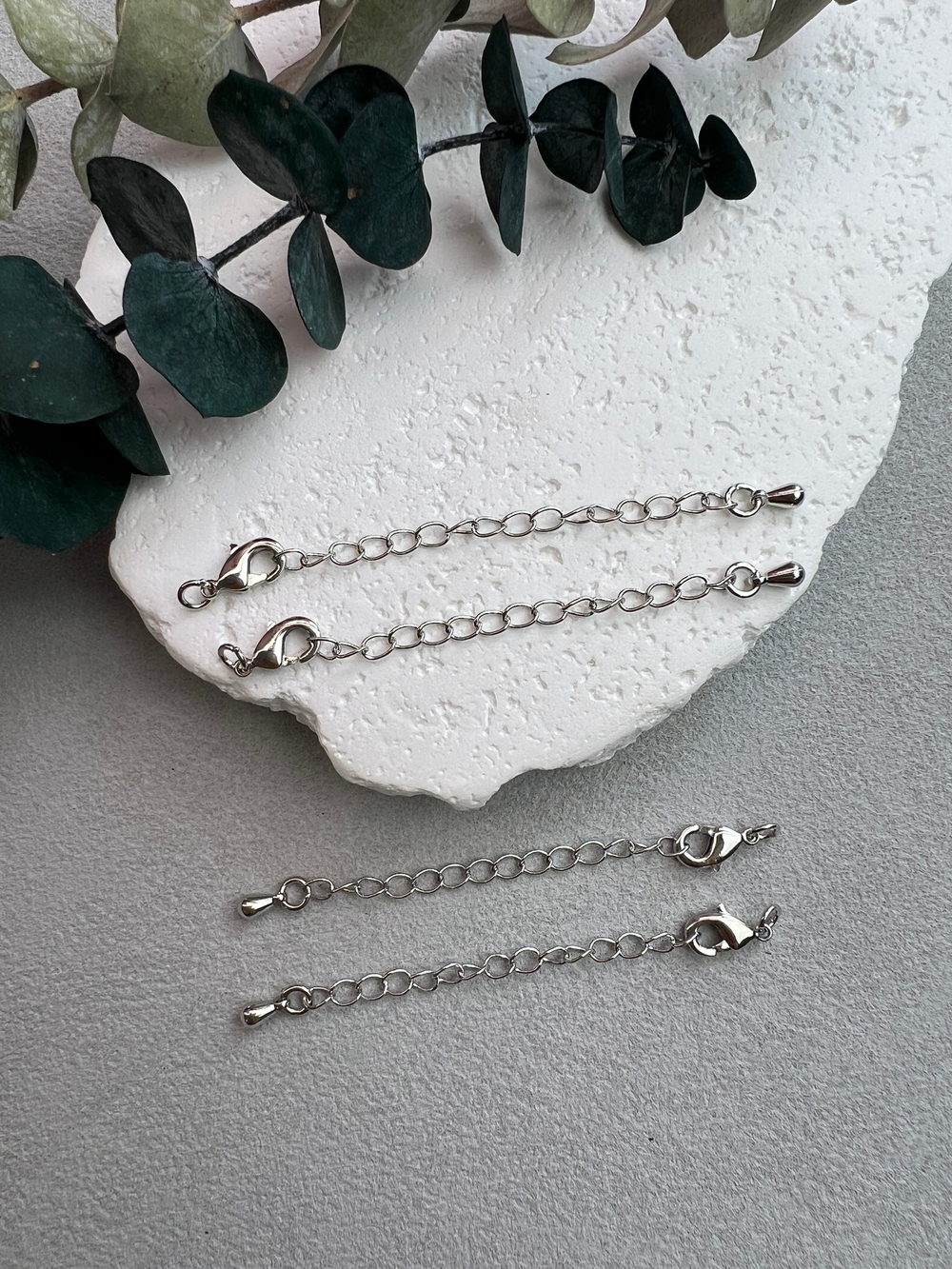 Замок карабин 12 мм, родий, упаковка 5 штук