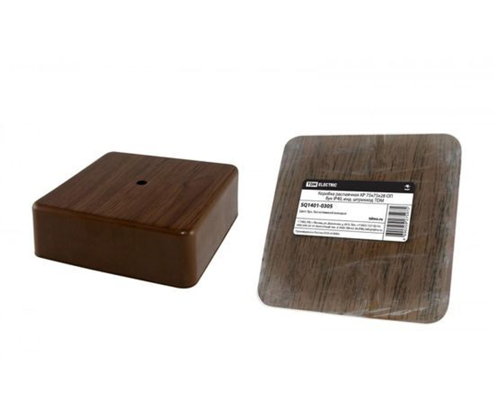 Коробка распаячная КР 75х75х28 ОП бук IP40, TDM (SQ1401-0305) 20 шт