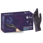 Перчатки нитриловые текстурированные на пальцах Libry черные L 50 пар