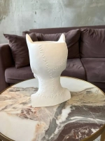 Кашпо Кошка Гипсовая голова Ваза скульптура горшок