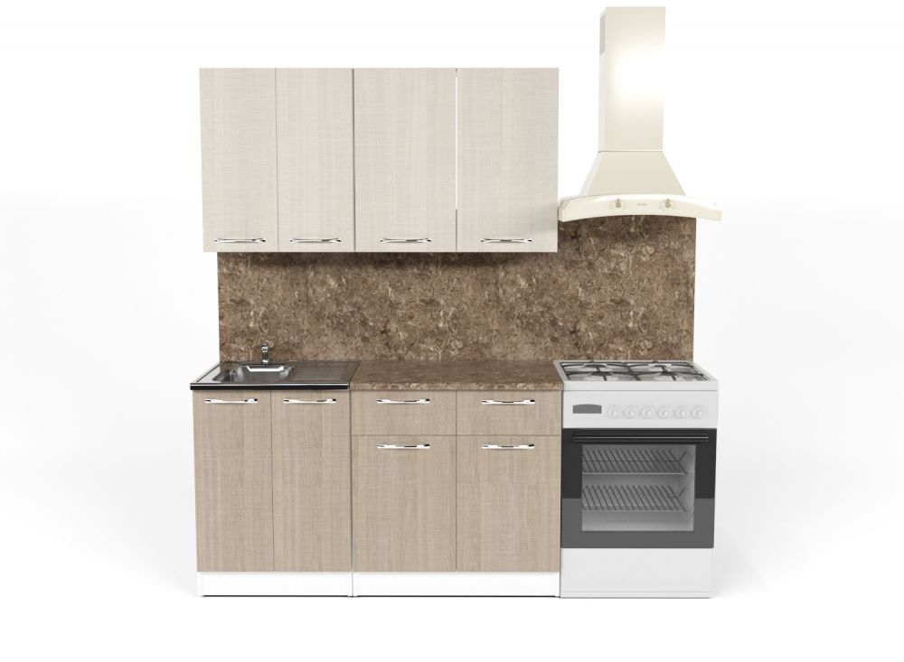 Кухонный гарнитур Ольга мини 1 1000 мм (Латте/Карамель/Белый, Аламбра темная)