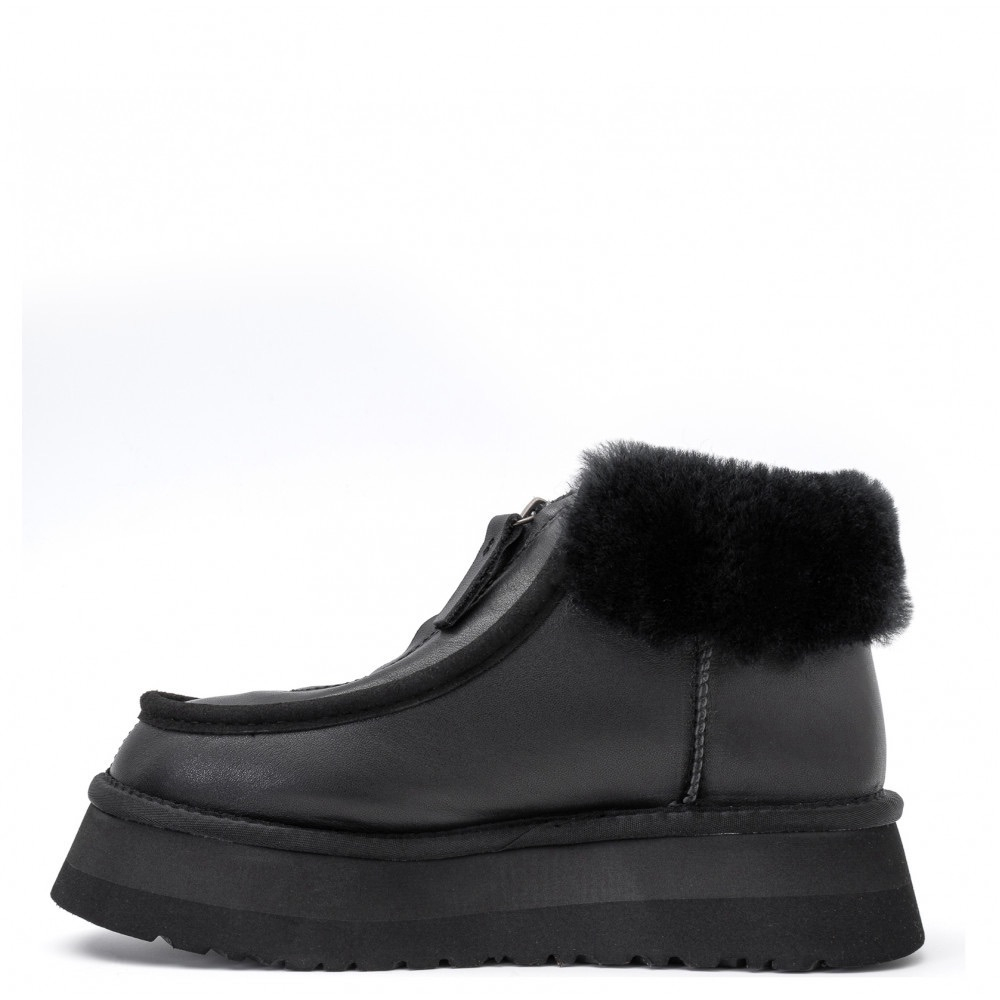 UGG Funkette Platform Boots Leather Black