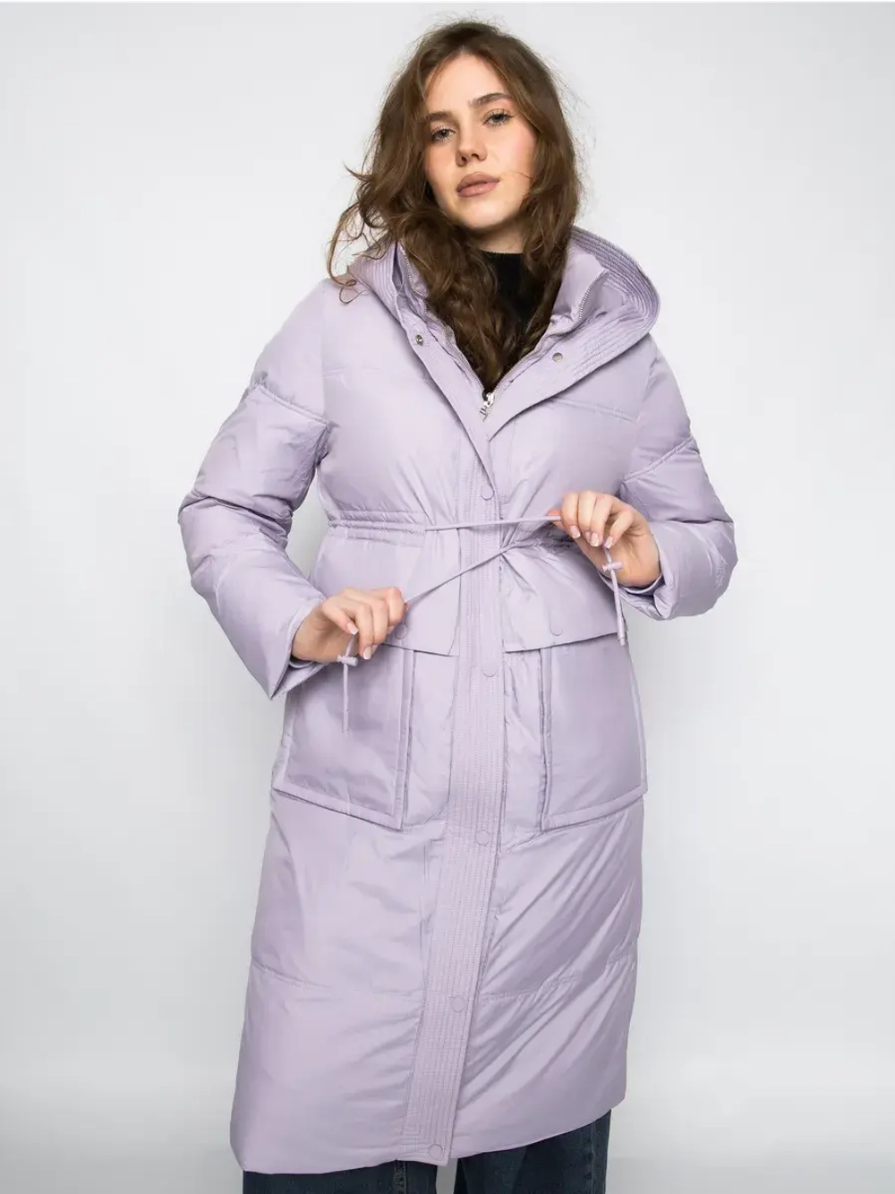 Куртка зимняя удлиненная с капюшоном