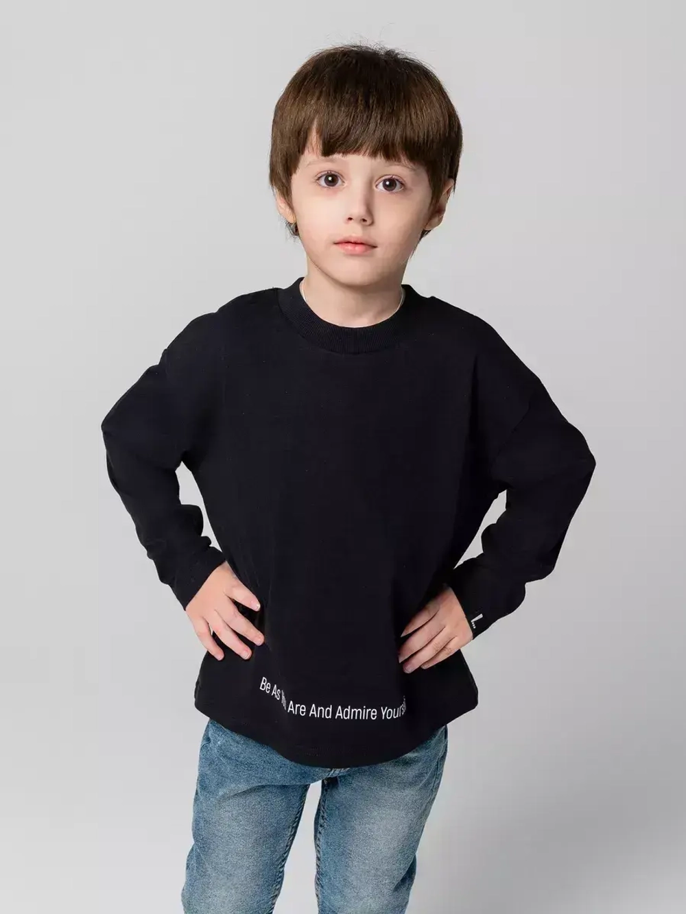 Школьный лонгслив оверсайз для мальчика