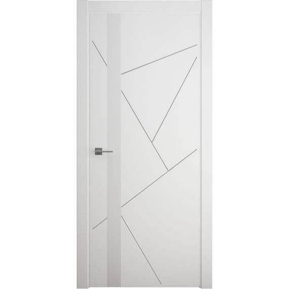 Фото межкомнатная дверь эмаль Albero Геометрия 6 белая стекло белое