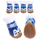 Ботинки зимние для животных «МОДНЫЙ БРО», на липучке, цвет синий, размер 3, 5см