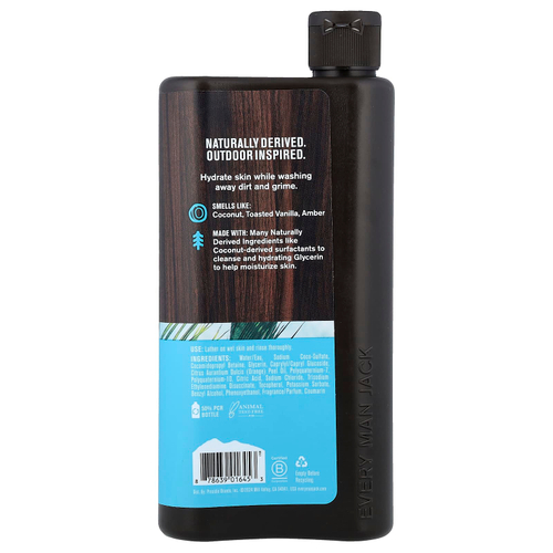 Every Man Jack, увлажняющий гель для душа, кокос и ваниль, 500 мл (16,9 жидк. унции)