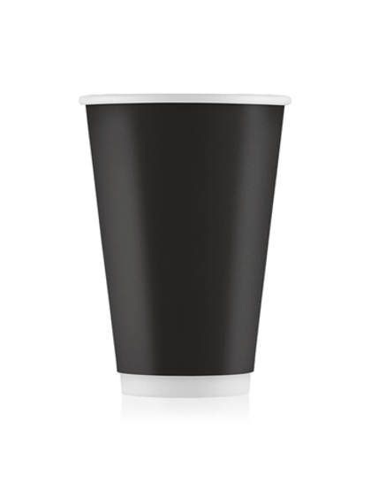 ФЦ Стакан 400 мл бумажный ЧЕРНЫЙ двухслойный 25/500 шт
