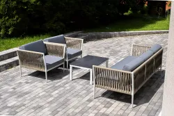 "Касабланка" лаунж-зона плетеная из роупа 5-местная, цвет серый