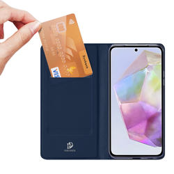 Чехол книжка из PU кожи синего цвета от Dux Ducis для Samsung Galaxy A36 5G и Galaxy A56 5G, серия Skin Pro Series Case