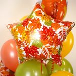 Шар (22''/56 см) Звезда, Осенние листья, 1 шт. в уп.