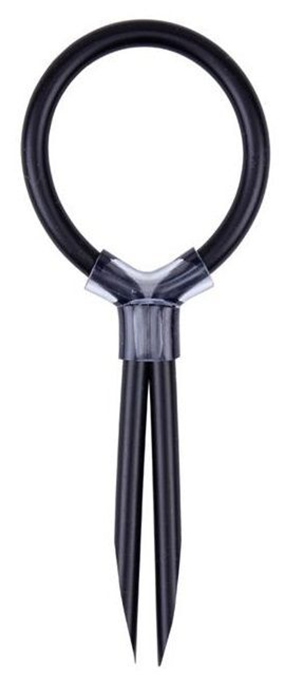 Черное эрекционное лассо ADJUSTABLE STUD RING (Цвет: черный)