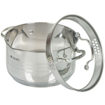 Кастрюля нерж, 4.75 л, с крыш, Daniks, Токио, SD-A87-22, индукц