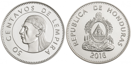 Гондурас 50 сентаво, 1995 - 2019 Лемпира UNC