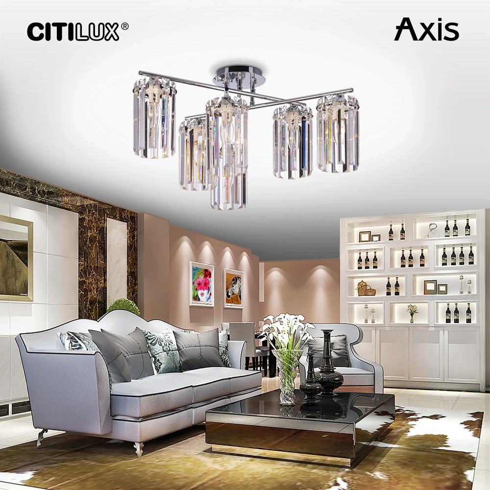 Citilux AXIS CL313261 Люстра хрустальная потолочная Хром