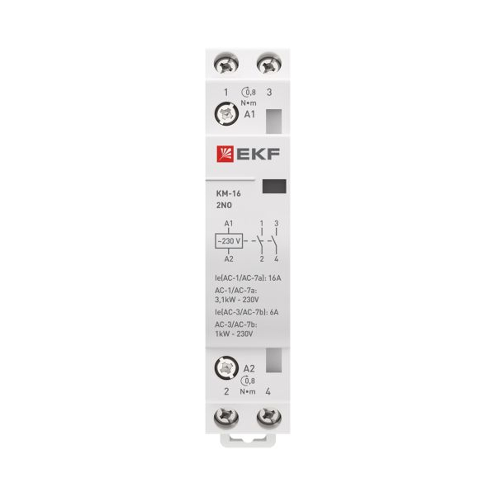 Контактор модульный КМ 16А 2NO 230В АС (1 мод.) PROXIMA EKF