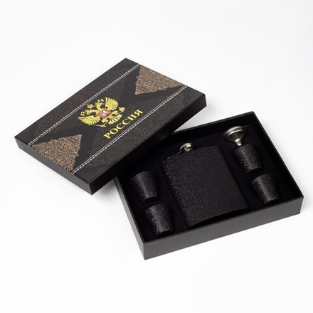 9306694 Подароч. набор 6 в 1: фляжка, стопки, воронка