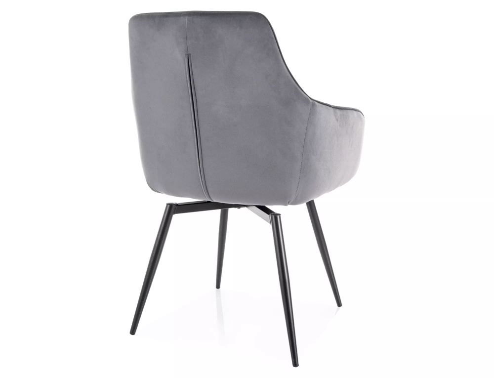 Стул SIGNAL MARLO Velvet Bluvel 14 серый/черный, поворотный